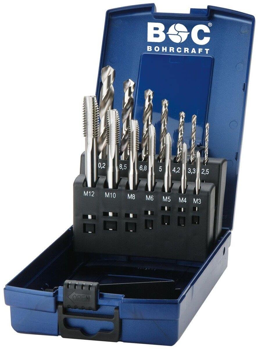 Konekierretappisarja M3-M12 HSS-E poranterillä, Bohrcraft