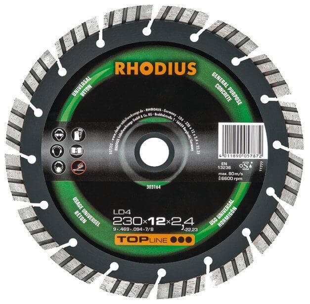 Timanttilaikka LD40, 230 x 10 x 2,4 x 22,2 mm, Rhodius