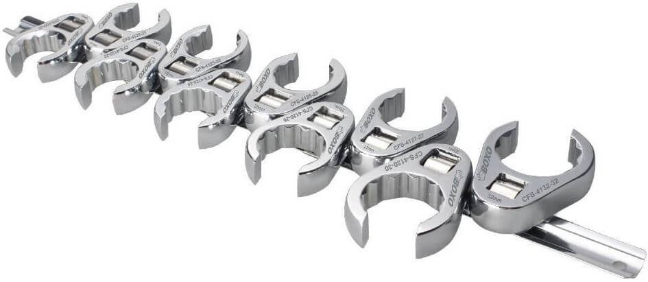 10-osainen kukonjalka-avainsarja 1/2" 20-32 mm, Boxo