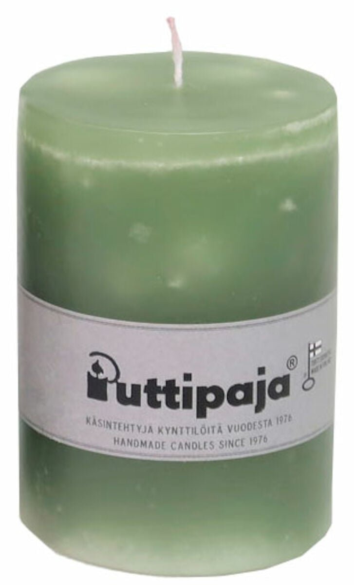 Puttipaja läpivärjätty pöytäkynttilä 10 cm salvia