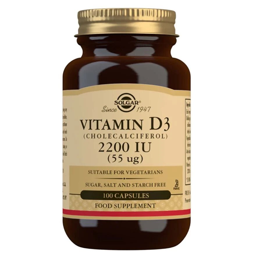 Solgar D3-vitamiini 2200 IU (55 µg) 100 kaps 100 kaps
