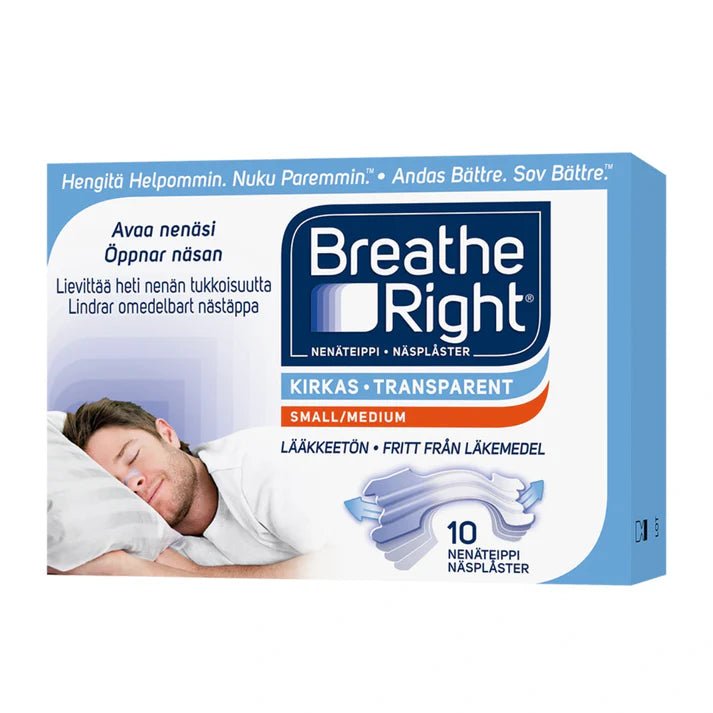 Breathe Right nenäteippi S/M, kirkas, 10 kpl 10 kpl