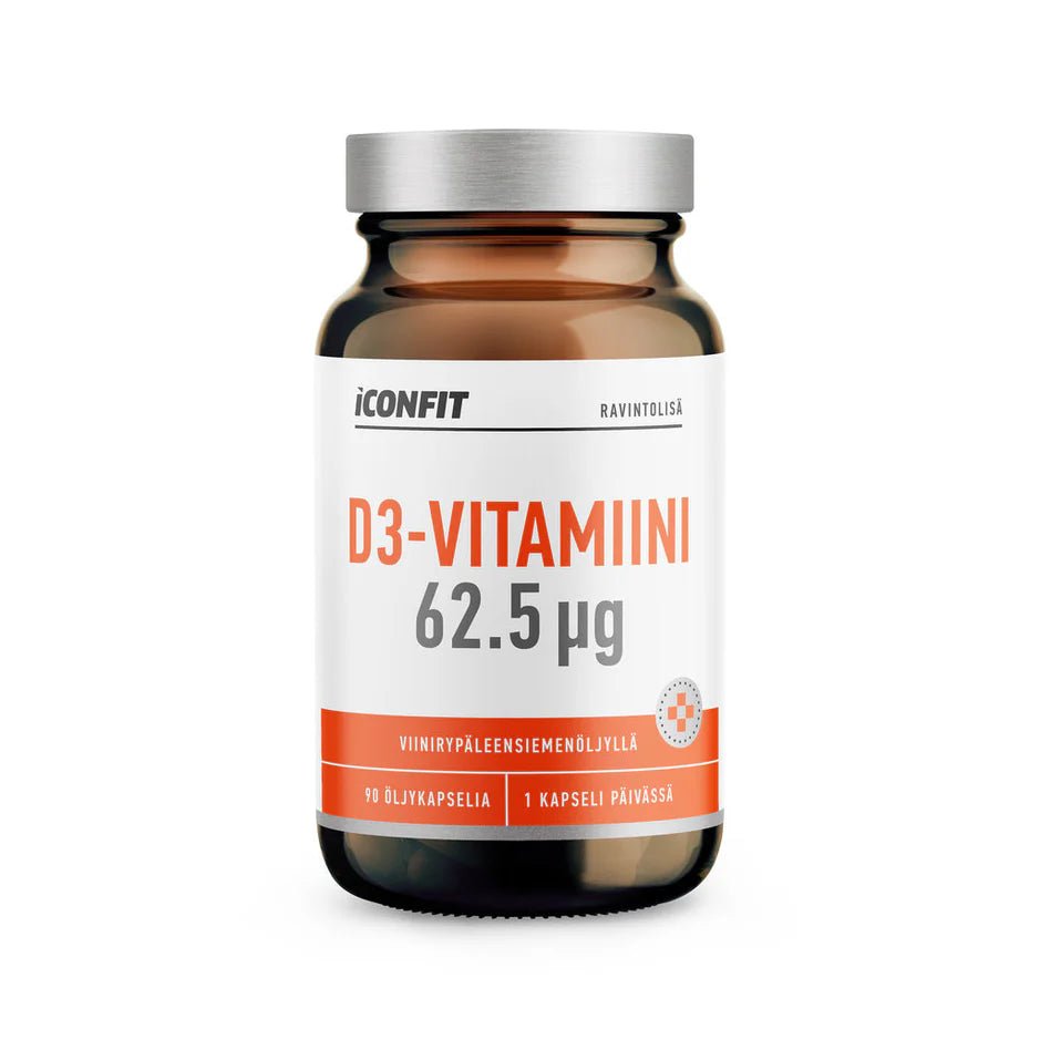 ICONFIT D3-Vitamiini 62,5 μg, Viinirypäleensiemenöljyllä 90 kaps