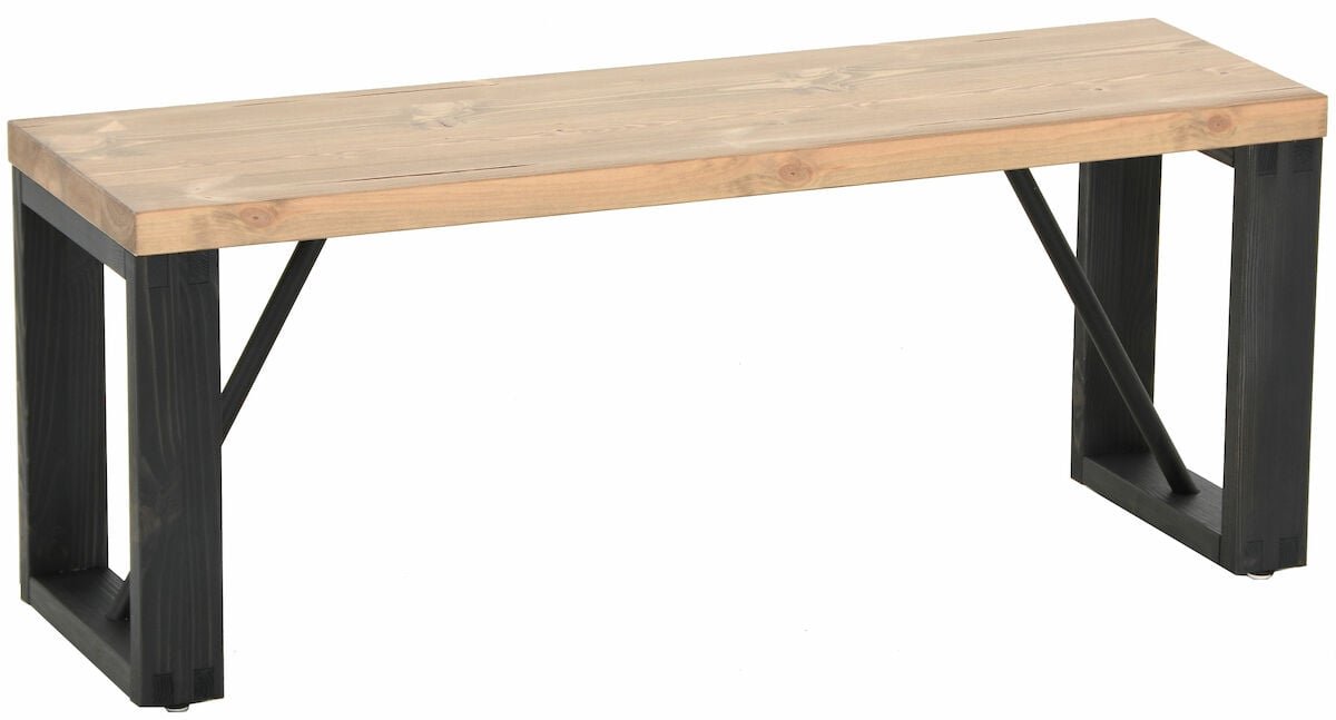 Honka terassipenkki 115x35 cm puujalalla antiikkipetsattu/musta