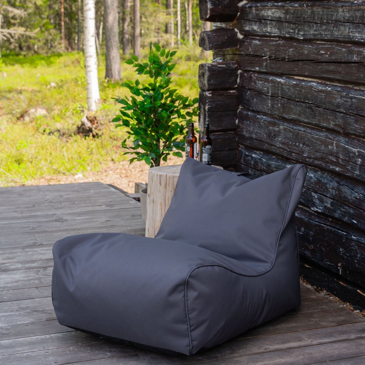 Jade Outdoor säkkituolit 2 kpl setti grafiitinharmaa