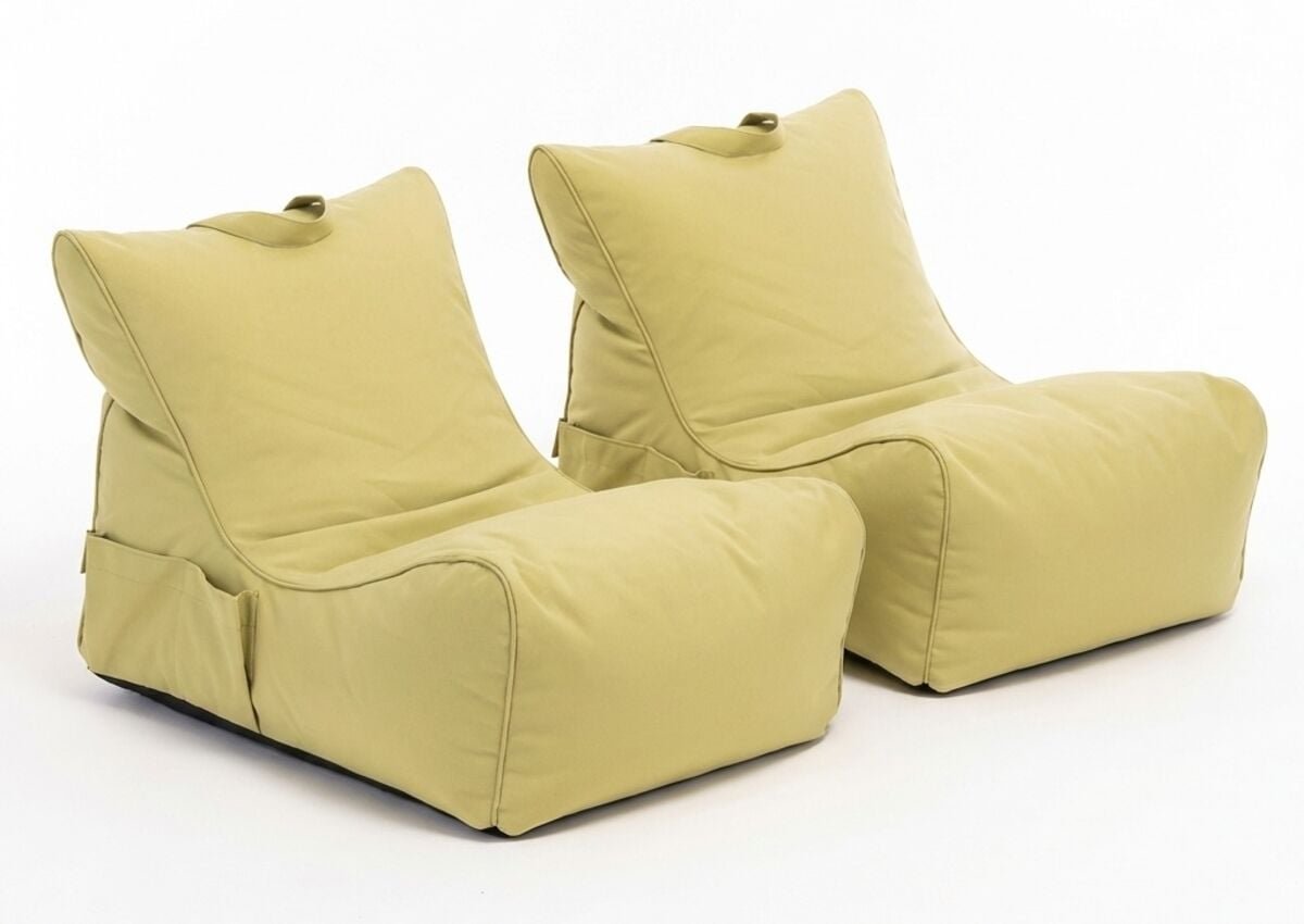 Jade Outdoor säkkituolit 2 kpl setti omenanvihreä