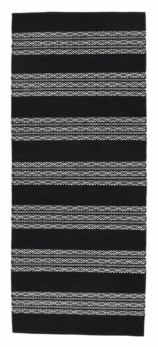 Myytti puuvillamatto 80x200 cm musta/valkoinen