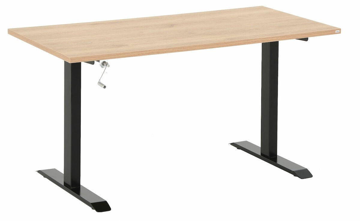 Office veivattava säätöpöytä 115x67 cm tammi musta jalka