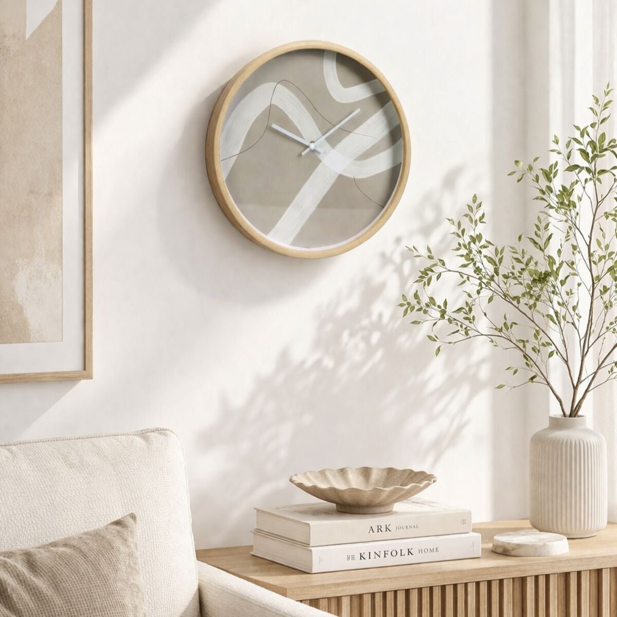 Vilma seinäkello 38 cm beige/valk