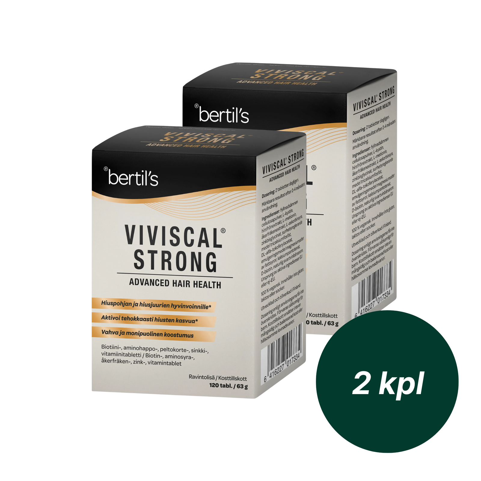 Bertils Viviscal Strong (Hiusten hyvinvointiin) 2 x 120 tabl.