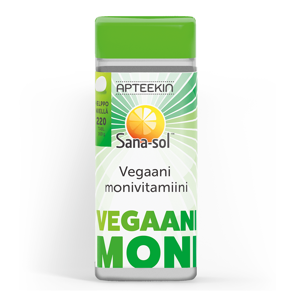 Apteekin Sana-Sol Vegaani Monivitamiini 220 tabl