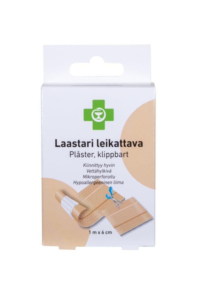 Apteekki Laastari Leikattava, Muovi 6cm X 1M /Rasia 1 kpl