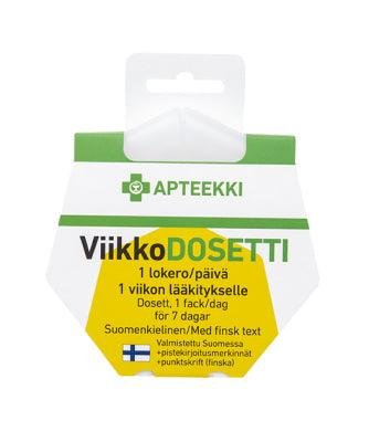Apteekki Viikkodosetti 1 Lokero/Päivä 1 kpl