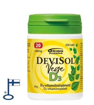 DeviSol Vege 20 mcg - D-vitamiini vegaaninen 200 tabl