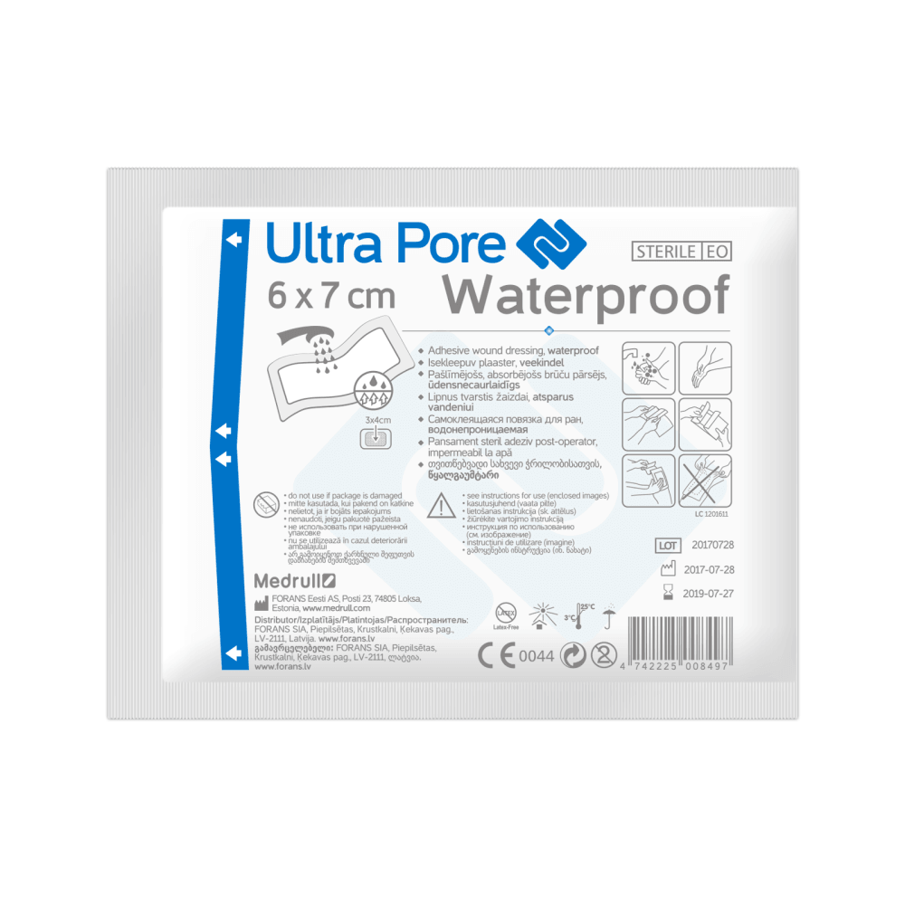 Medrull Ultra Pore Vedenpitävä Sidos 6X7cm 5 kpl kpl