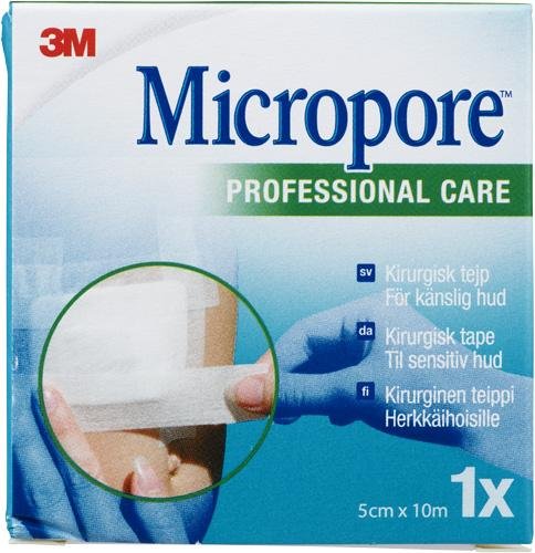 Micropore Kuituteippi, Valkoinen 5 cm x 10 m 1 kpl