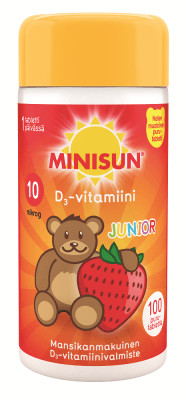 Minisun D-Vitamiini lapselle Junior Nalle 10 mcg 100 tabl