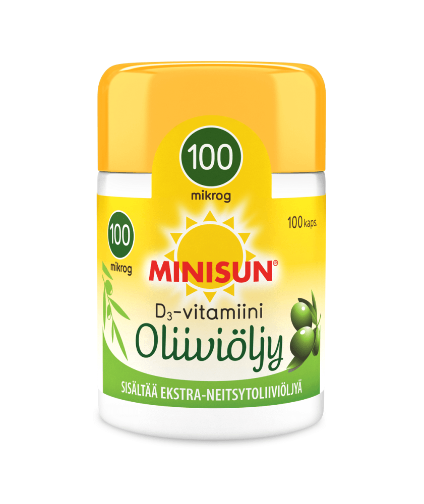 Minisun D-vitamiini Oliiviöljykapseli 100 mcg 100 kaps