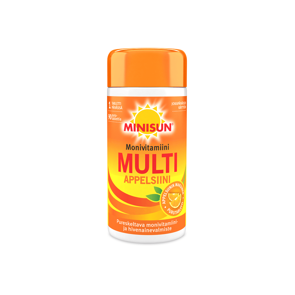 Minisun Monivitamiini Multi Appelsiini 90 tabl