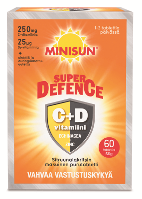 Minisun Super Defence - C-D3-vitamiinit Purutabletti 60 tabl