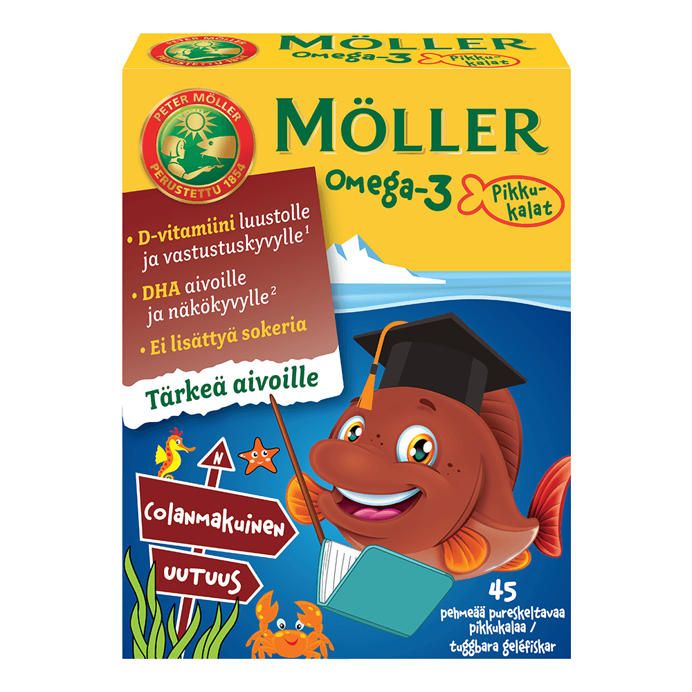 Möller Omega-3 Pikkukalat Colanmakuinen 45 kpl