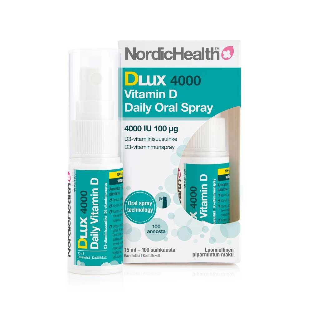 Nordic Health Dlux 4000 D3-vitamiini Suihke 100 ug 15 ml