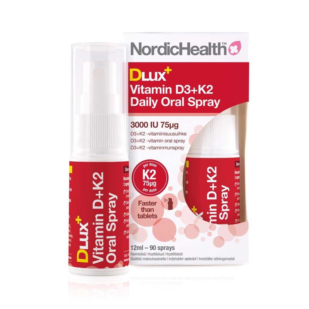 Nordic Health Dlux D3+K2-Suihke 12 ml
