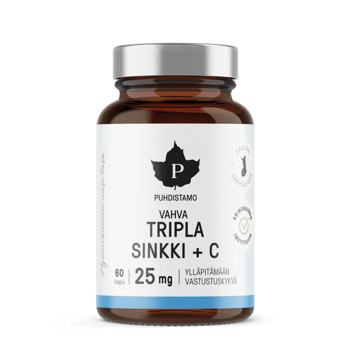 Puhdistamo Tripla Sinkki + C 25 mg kaps