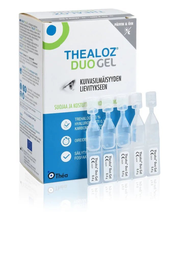 Thealoz Duo Gel Silmätippa Kerta-Annospakkaus, Säilytysaineeton 30 kpl