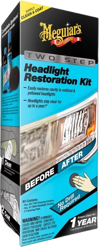 Ajovalojen umpion kirkastussarja Two-Step Headlight Restoration Kit, Meguiars