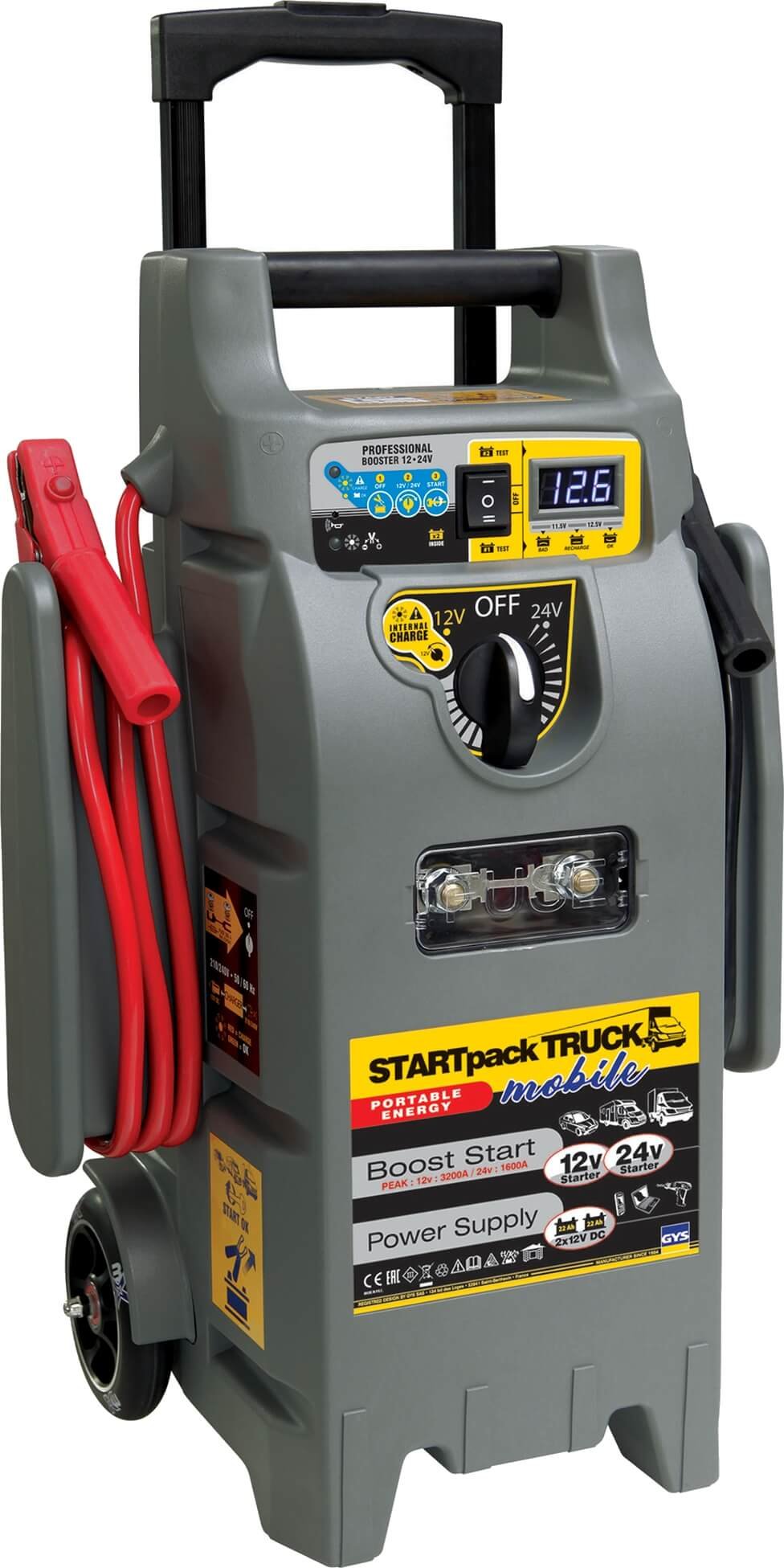 Apukäynnistin Startpack Truck Mobile 1450/1300 A, 12/24 V, GYS
