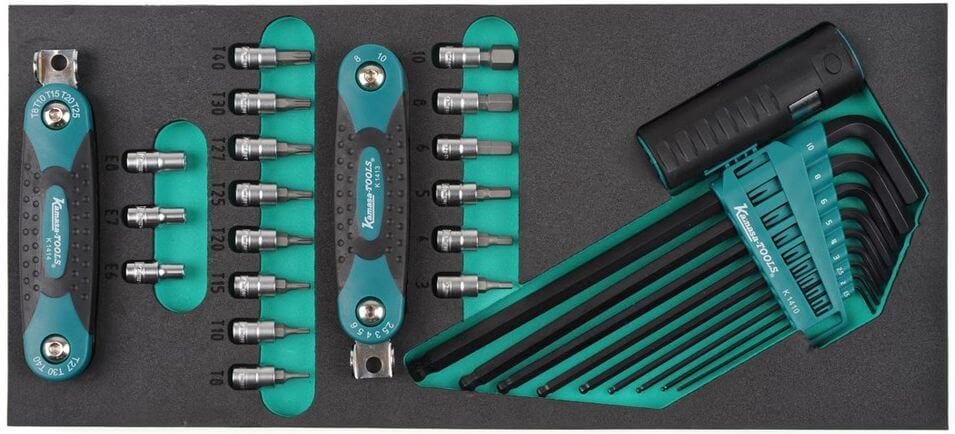 Hylsysarja 1/4" ja kuusiokolo- ja TORX-avaimet, Kamasa-Tools
