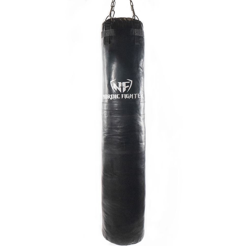 Nordic Fighter Thai-säkki, Täytetty, Aitoa Nahkaa, Nyrkkeilysäkki