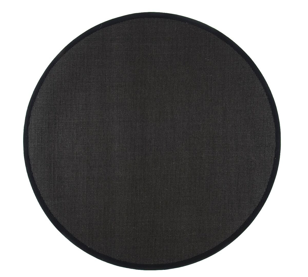 VM Carpet Sisal matto 160 cm pyöreä musta, 70 mm kanttaus