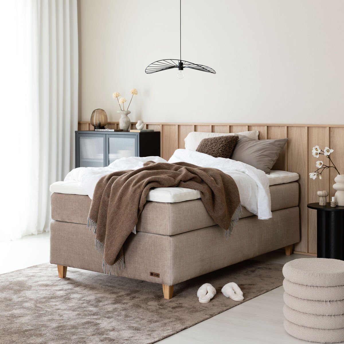 Unia Platina jenkkisänky 120 M ergo, tammi jalat, beige Vogue 02