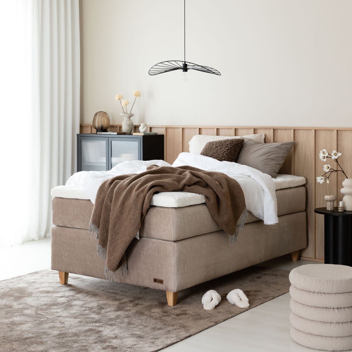 Unia Platina jenkkisänky 120 M Stylex, tammi jalat, beige Vogue 02