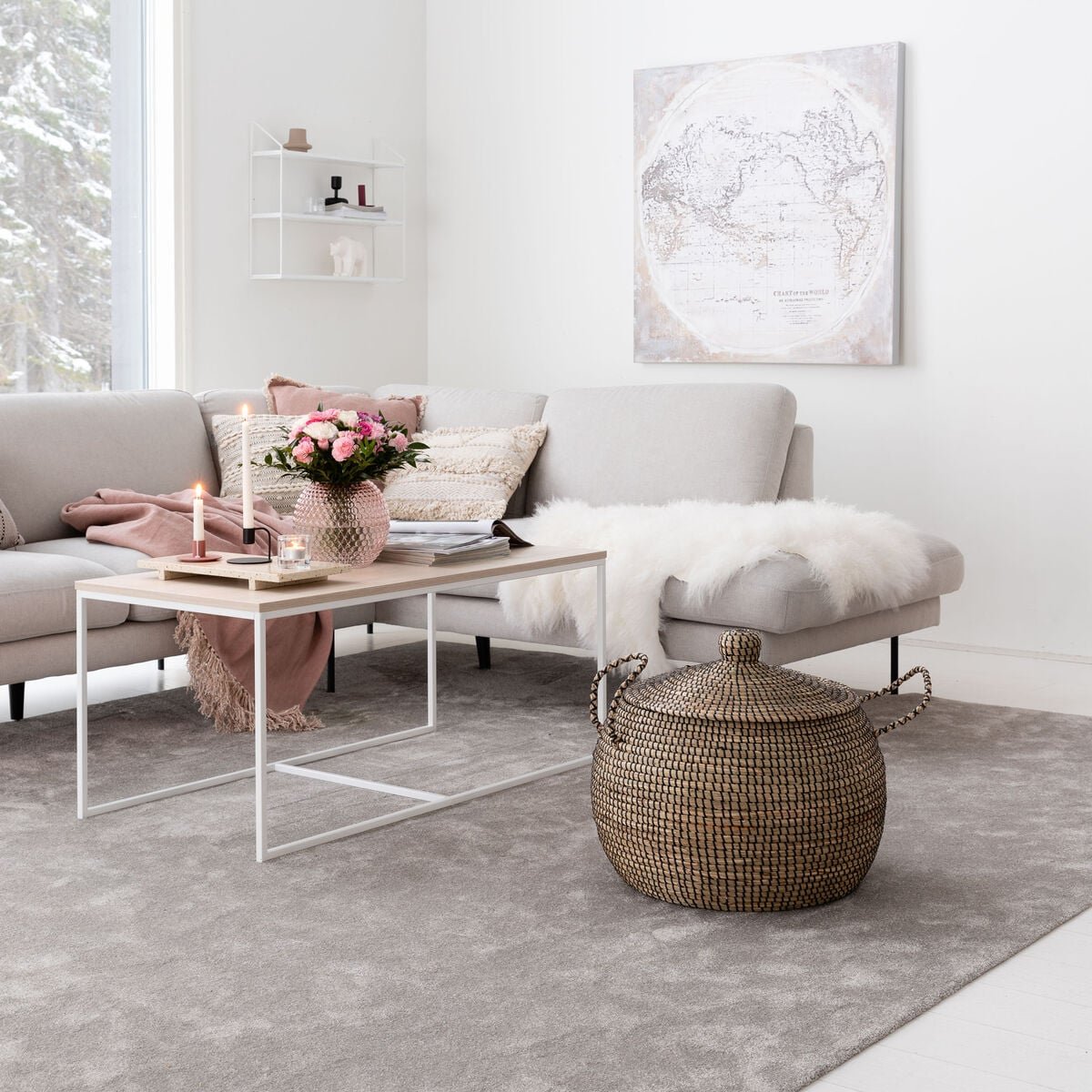 VM Carpet Hattara matto kantattu 80x200 cm beige