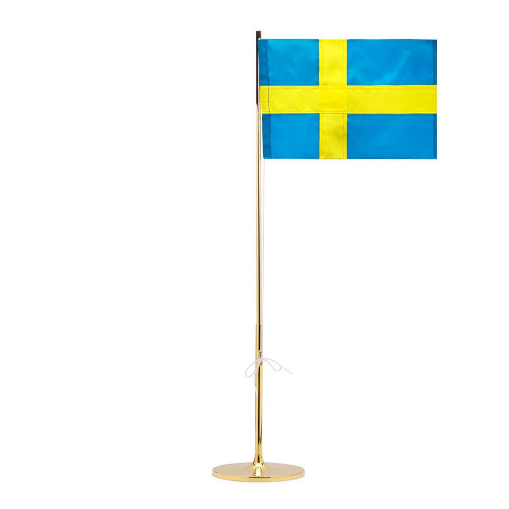 Skultuna - Lippusalko 47 cm Messinki/Ruotsin lippu