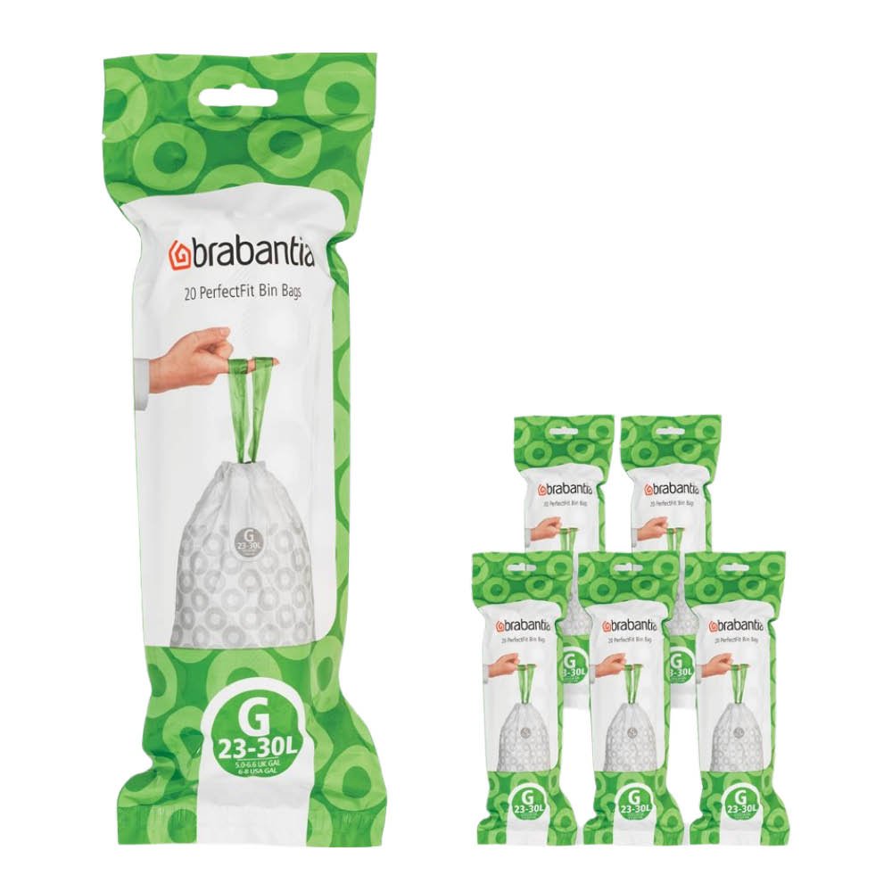Brabantia - PerfectFit Jätepussi 23-30 L 120 kpl Kod G Valkoinen