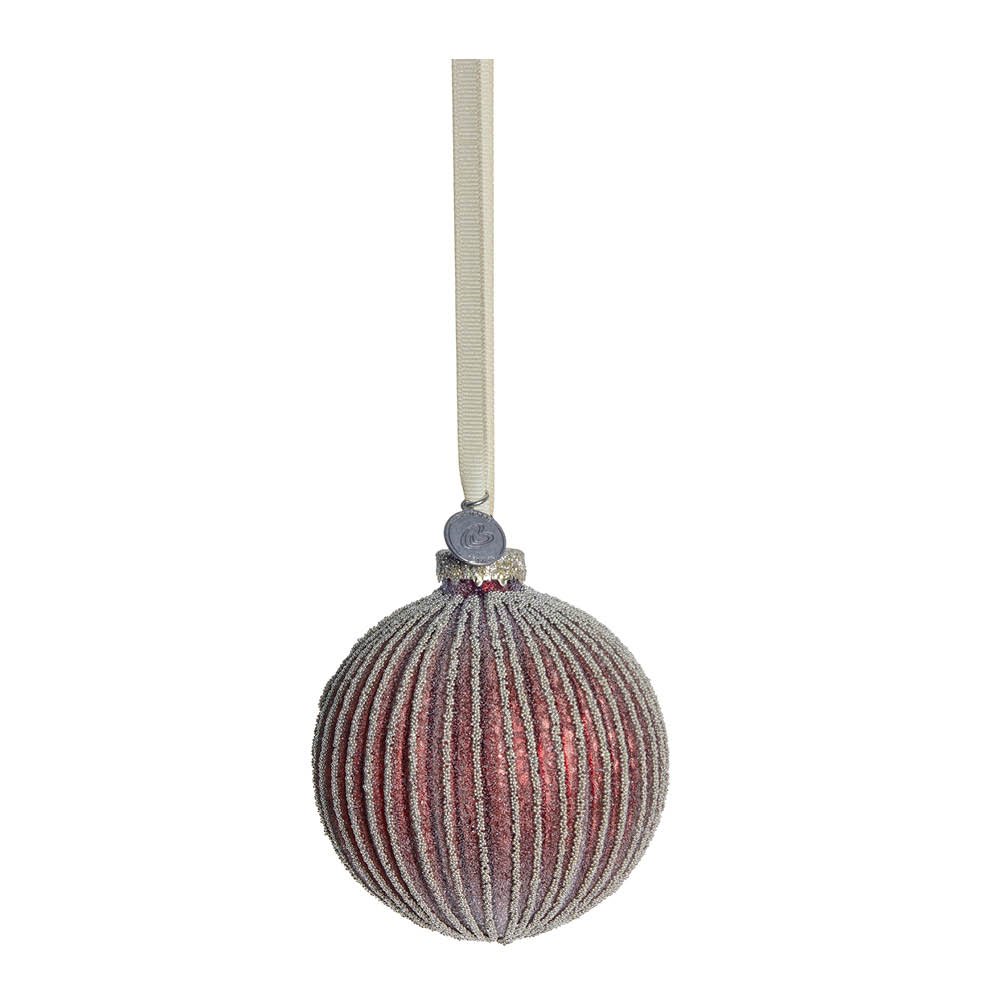 Lene Bjerre - Norille Joulupallo 8 cm Tummanpunainen