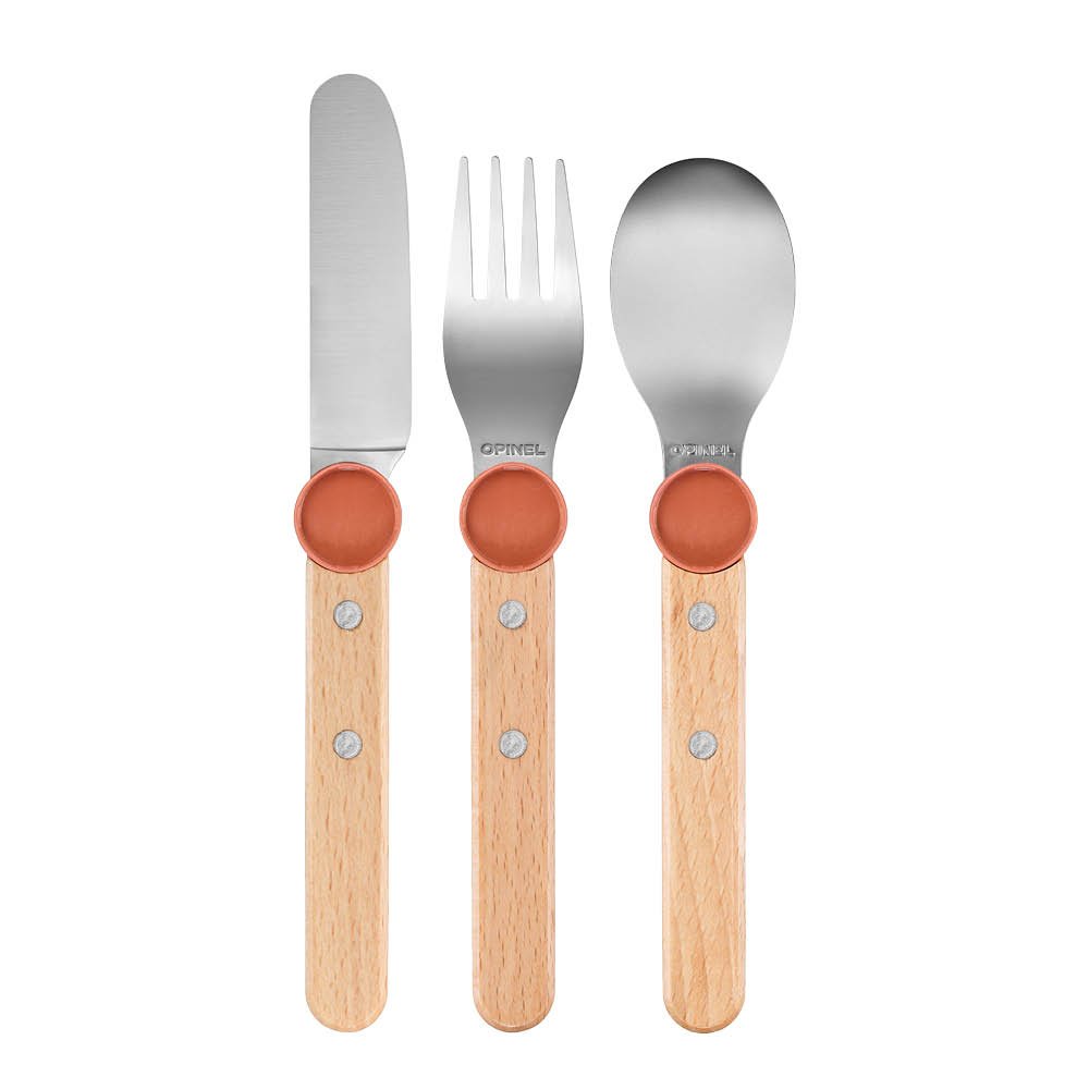 Opinel - Petit Gourmet Lasten aterimet 3 osaa Koralli