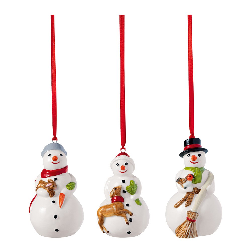 Villeroy & Boch - Nostalgic Ornaments Joulukuusen koriste lumiukot 3 osaa