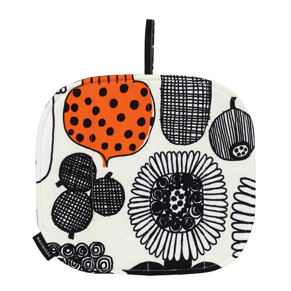 Marimekko - Puutarhurin Parhaat Patalappu 22x22 cm Valkoinen/Musta/Oranssi