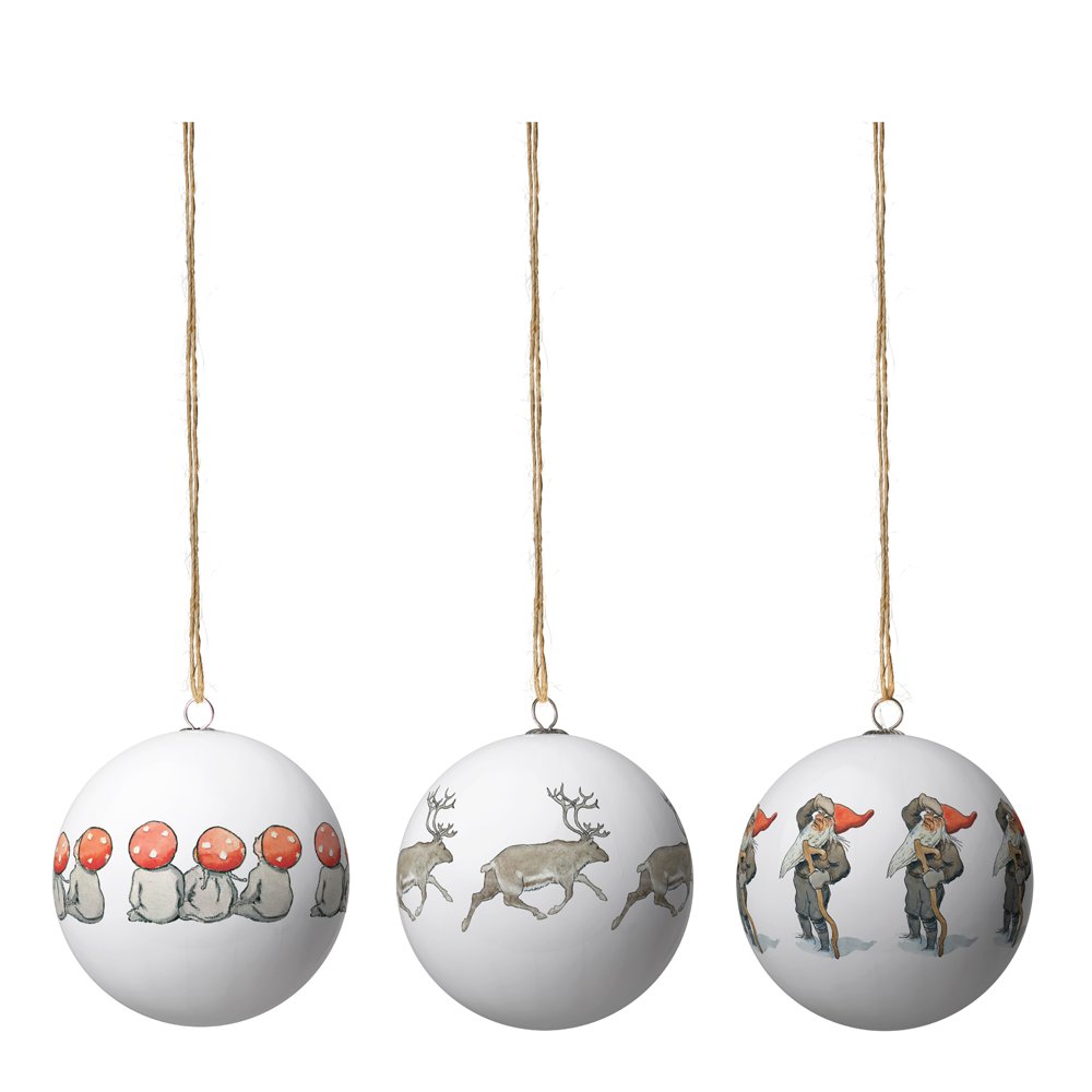 Design House Stockholm - Elsa Beskow Joulupallo 3 kpl Tonttulan lapset