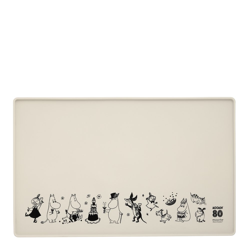 Muurla - Moomin for Pets Silikonimatto 48x30 cm Luunvalkoinen/Musta