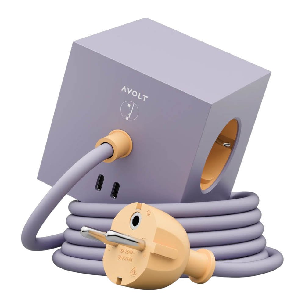 Avolt - Square 1 Bauhaus Archiv USB-C Jatkojohto 1,8 m Lavender Glow