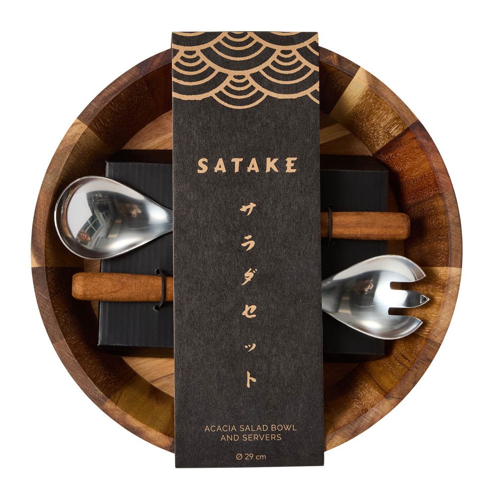 Satake - Salaattikulho + salaaattiottimet Akaasia