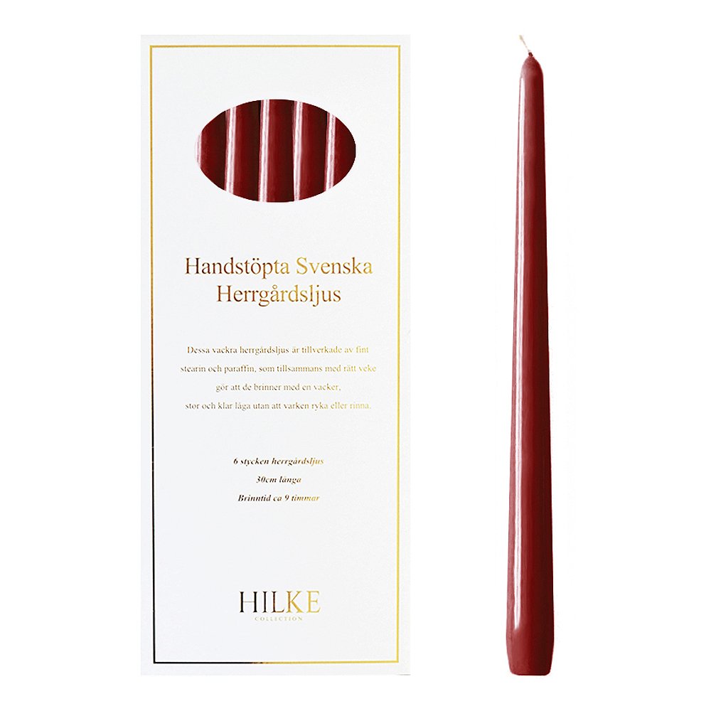 Hilke - Hilke Antiikkikynttilä 30 cm 6 kpl Viininpunainen