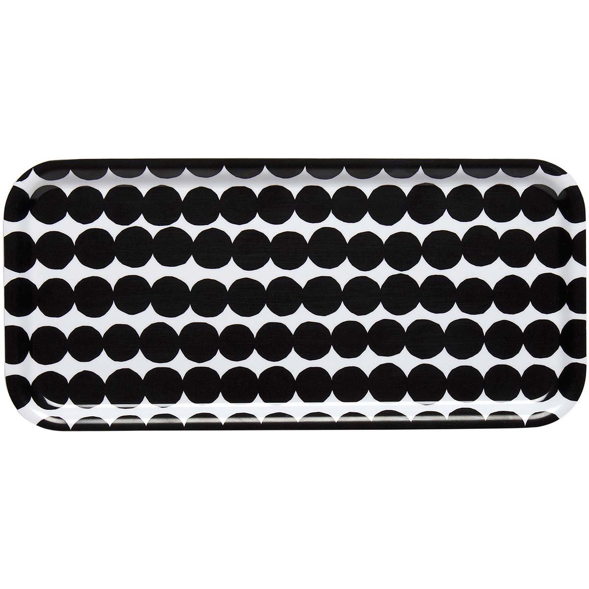 Marimekko - Räsymatto Tarjotin 15x32 cm Valkoinen/Musta