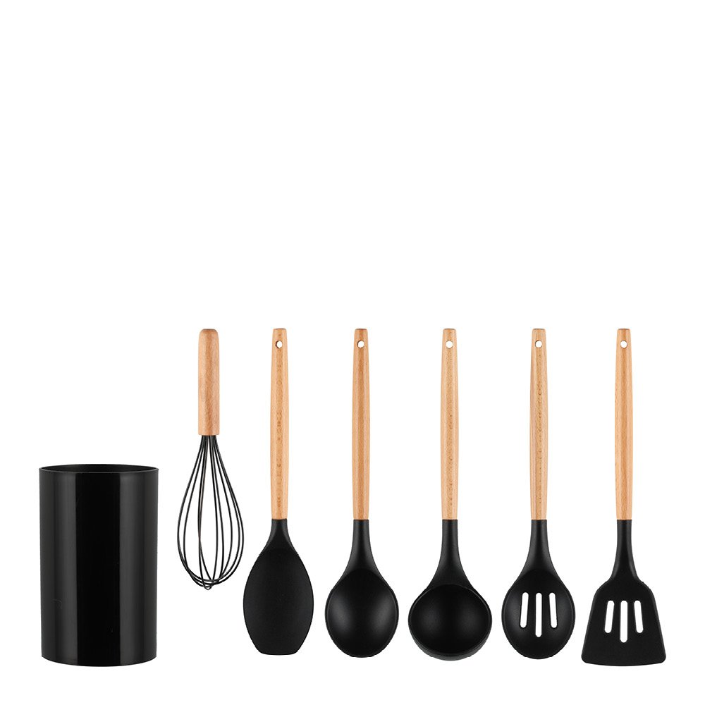 Maku Kitchen Life - Maku Keittiövälinesetti 7 osaa Musta/Pyökki